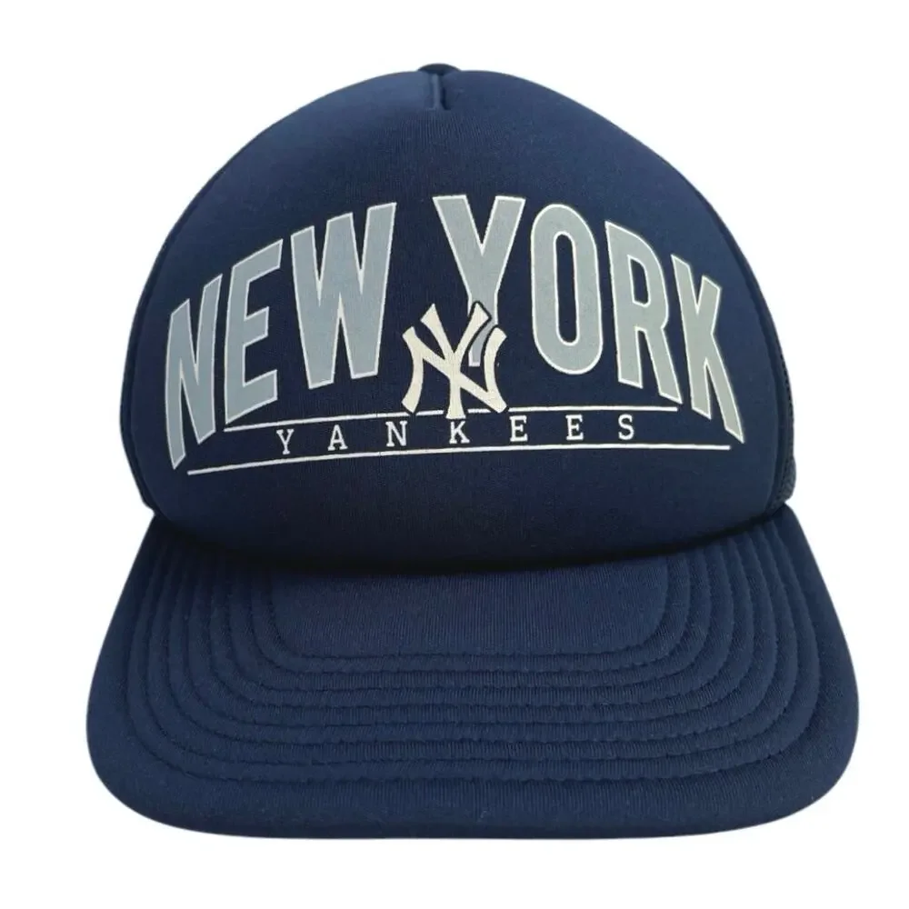 47 Brand MLB New York Yankees Blue Mesh Trucker Snapback Baseball Cap Hat OS